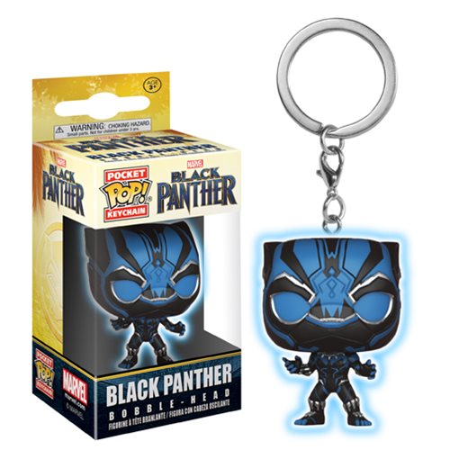 Marvel Pocket Pop! Keychain Black Panther Movie (Blue Glow) - Fugitive Toys