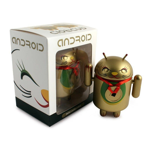 Android Mini Collectible Lucky Cat Series - Gold Lucky Cat w/ Collar Coin - Fugitive Toys