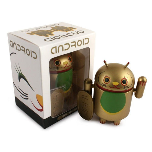 Android Mini Collectible Lucky Cat Series - Gold Lucky Cat w/ Koban Coin - Fugitive Toys