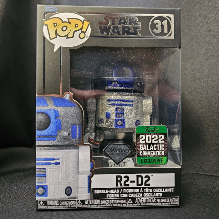 Star Wars Pop! Vinyl Figure R2-D2 [Diamond] [Galactic Convention 2022] [31] - Fugitive Toys