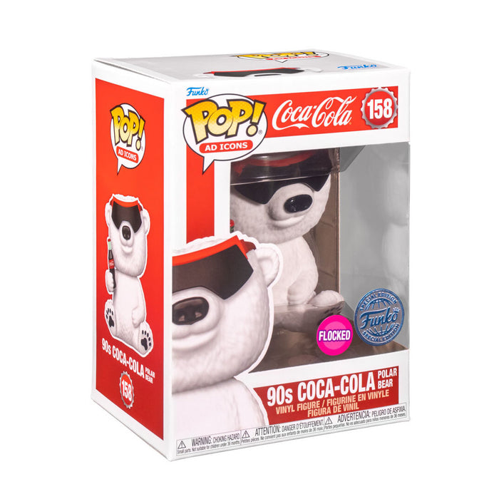Ad Icons Pop! Vinyl Figure 90s Coca-Cola Polar Bear Flocked (Special Edition) [158] - Fugitive Toys