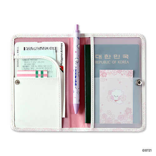 BT21 Cherry Blossom Minini Passport Cover - Cooky - Fugitive Toys