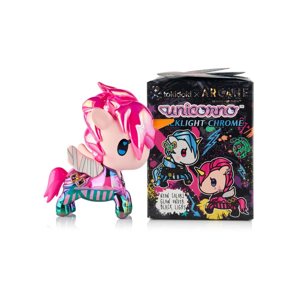 Tokidoki x ARCANE Unicorno Black Light Chrome [1 Blind Box] - Fugitive Toys