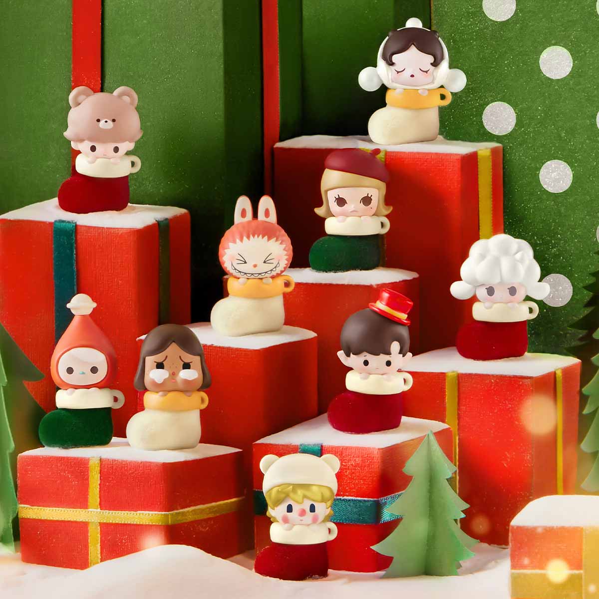 POP MART POP BEAN Christmas Sock Series Box Set - Fugitive Toys