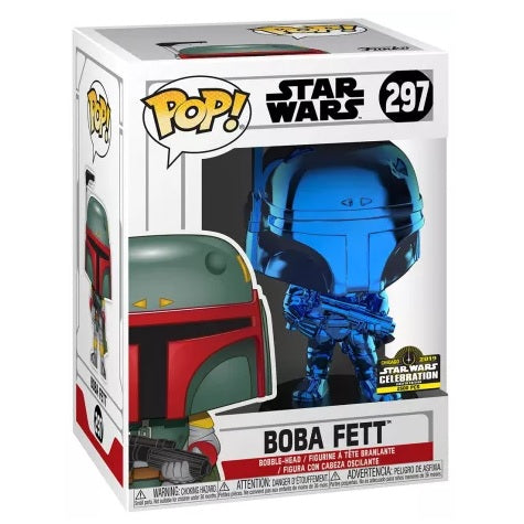 Star Wars Pop! Vinyl Figure Boba Fett [Blue Chrome] [Star Wars Celebration 2019] [297] - Fugitive Toys