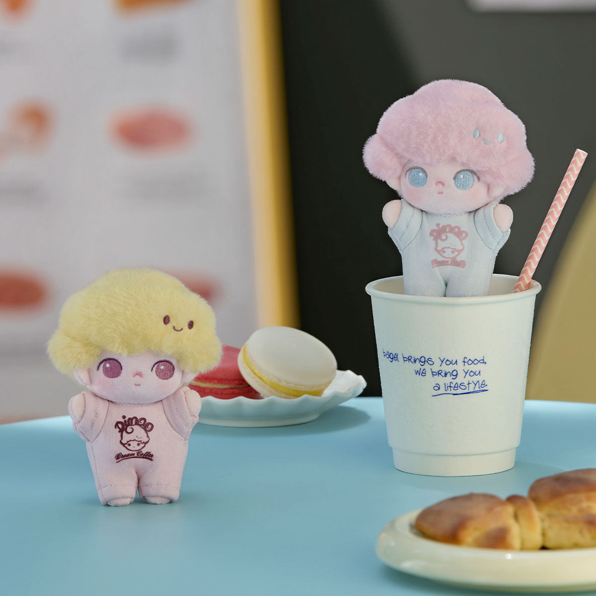 POP MART DIMOO Crush on Coffee Series-Soft-faced Plush Keychain [1 Sealed Case] - Fugitive Toys
