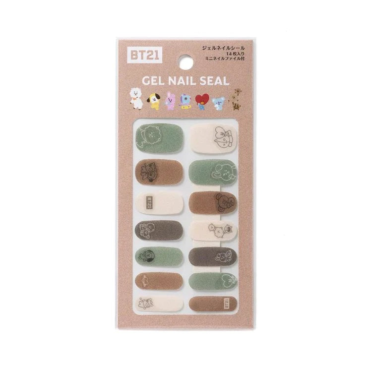 BT21 Line Friends Japan - Baby Buddy Gel Nail Seal (Earth Color] - Fugitive Toys