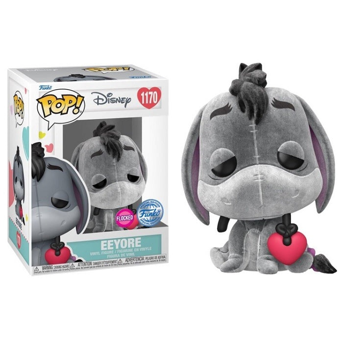 Disney Winnie the Pooh Pop! Vinyl Figure Eeyore with Heart (Flocked) [SE} [1170] - Fugitive Toys