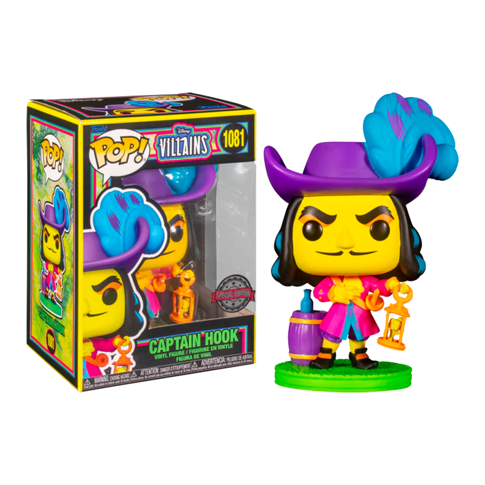 Disney Villains Pop! Vinyl Figure Captain Hook Blacklight (SE) [1081] Fugitive Toys Funko