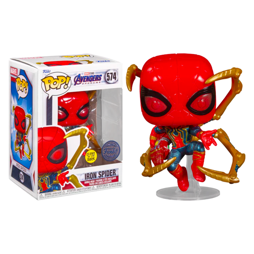 Fugitive Toys Funko Marvel Avengers Endgame Pop! Vinyl Figure Iron Spider with Nano Gauntlet (GITD)(SE)[573]