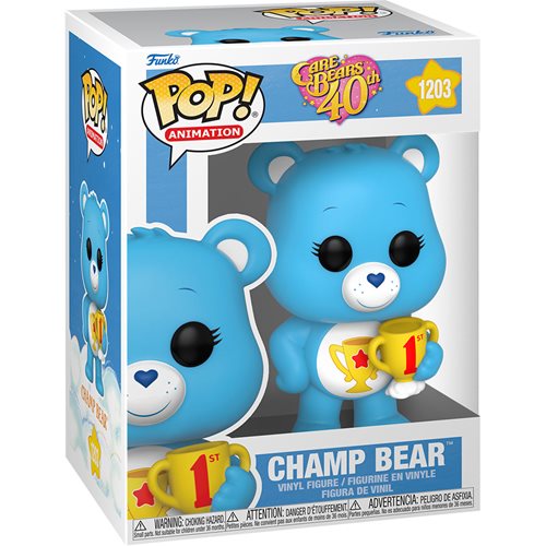 Care Bears 40th Pop! Vinyl Figure Champ Bear [1203] - Fugitive Toys