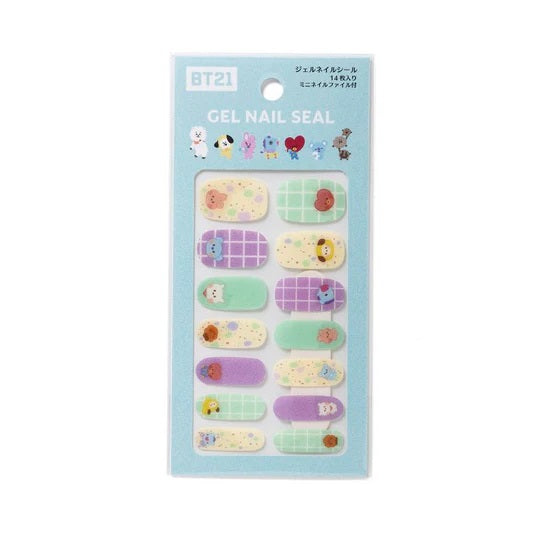 BT21 Line Friends Japan - Baby Buddy Gel Nail Seal (Green Purple) - Fugitive Toys