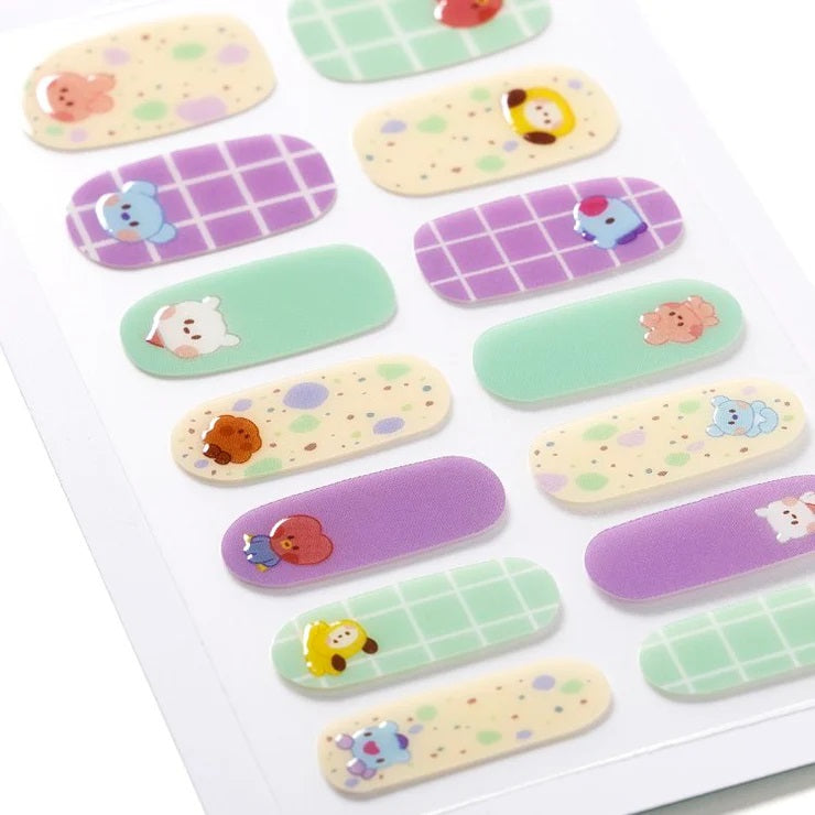 BT21 Line Friends Japan - Baby Buddy Gel Nail Seal (Green Purple) - Fugitive Toys