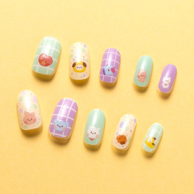 BT21 Line Friends Japan - Baby Buddy Gel Nail Seal (Green Purple) - Fugitive Toys