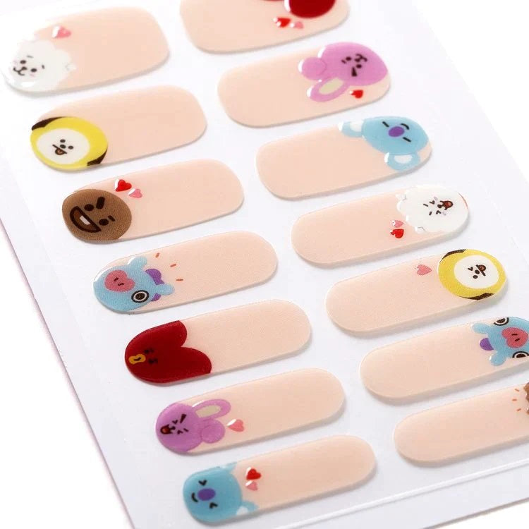 BT21 Line Friends Japan - Baby Buddy Gel Nail Seal (Heart Version) - Fugitive Toys