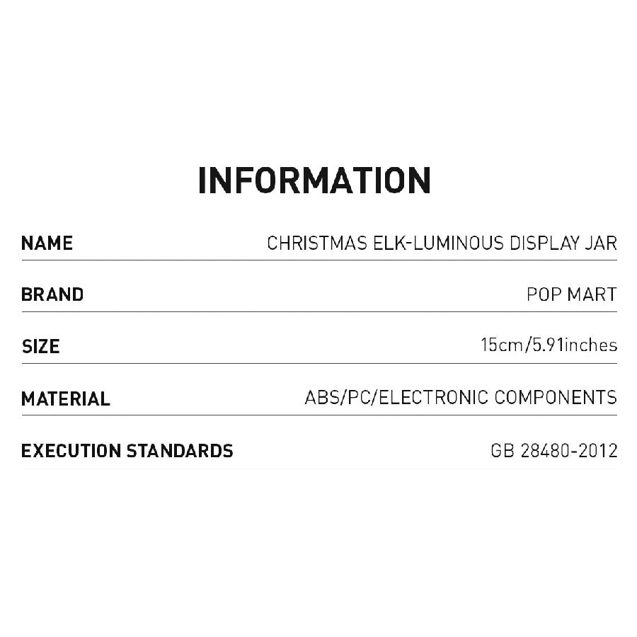 POP MART Christmas Elk Luminous Display Jar - Fugitive Toys