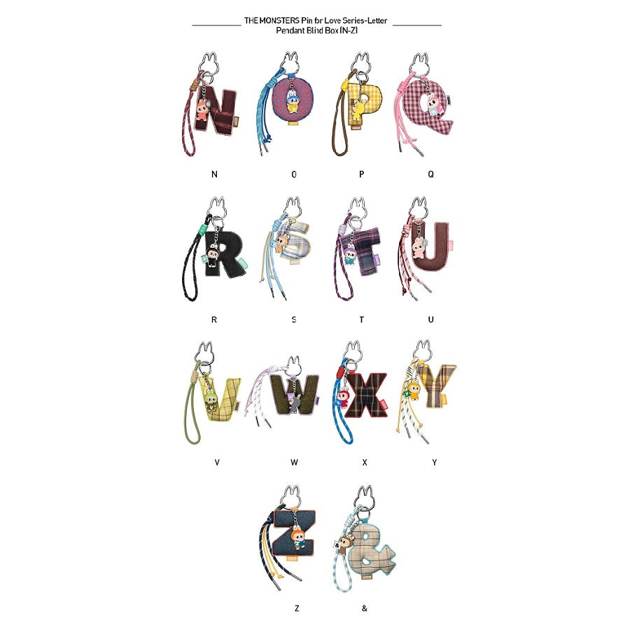 POP MART THE MONSTERS Labubu Pin for Love Series- Letter Pendant (N-Z) [1 Sealed Case] - Fugitive Toys
