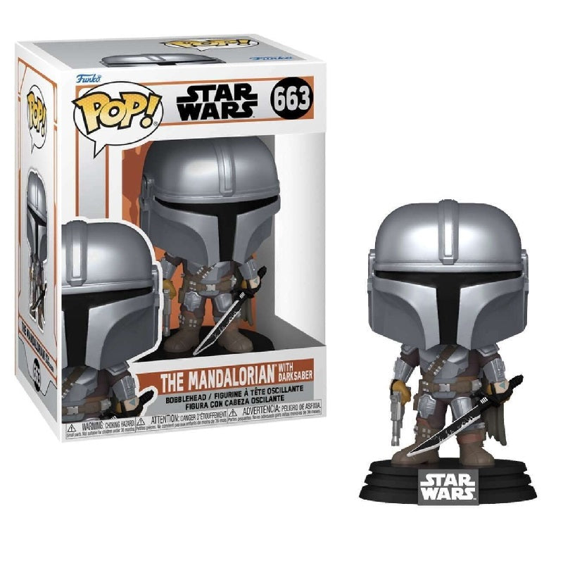 Star Wars The Mandalorian Pop! Vinyl Figure The Mandalorian with Darksaber [663] - Fugitive Toys