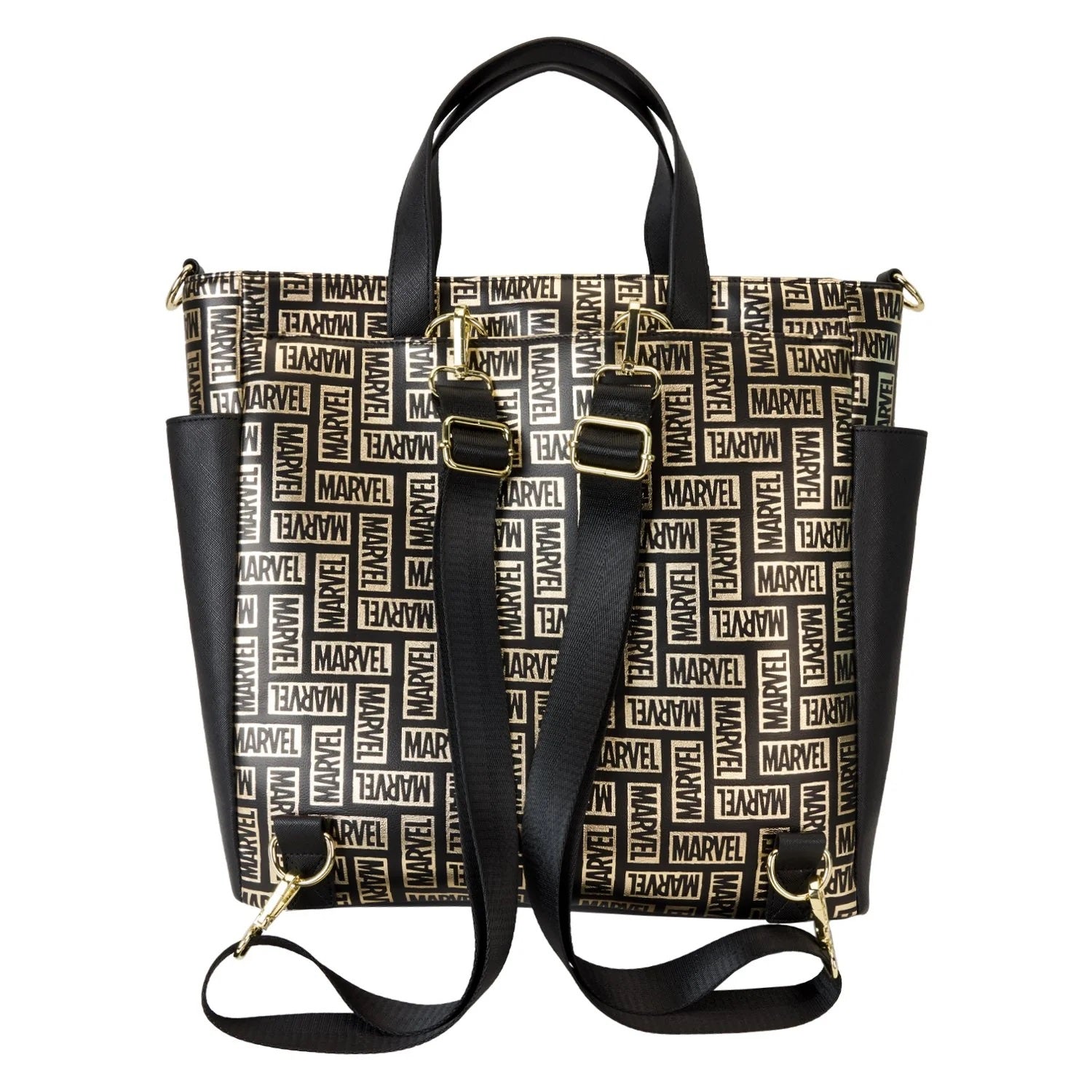 Loungefly x Marvel 85th Anniversary All-Over Print Logo Convertible Backpack & Tote Bag - Fugitive Toys