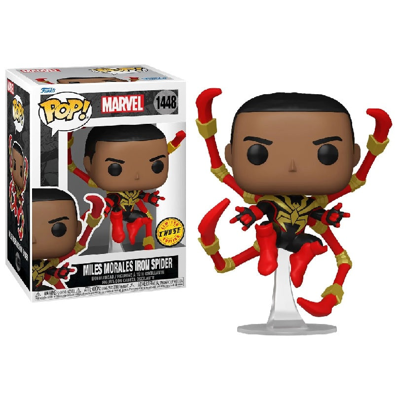 Marvel Pop! Vinyl Figure Miles Morales Iron Spider [Unmasked] [Chase] [1448] - Fugitive Toys