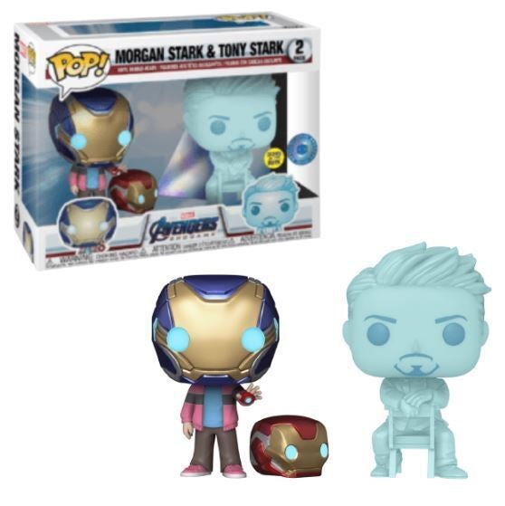 Marvel Avengers: Endgame Pop! Vinyl Figure Morgan Stark and Tony Stark [Glow] [Pop In A Box] [2-Pack] - Fugitive Toys