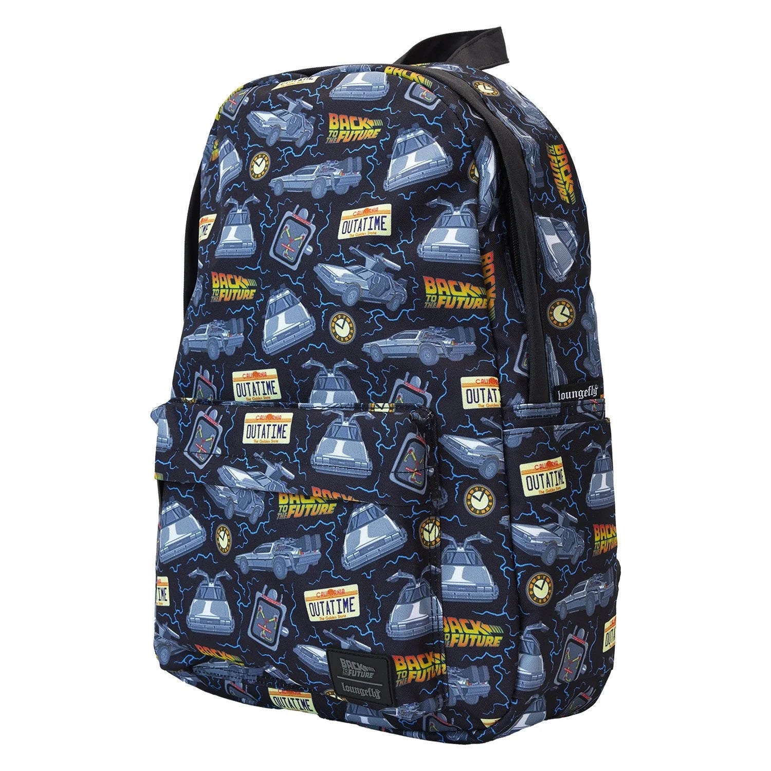 Loungefly x Back To The Future 40th Anniversary All-Over Print Nylon Full-Size Backpack - Fugitive Toys