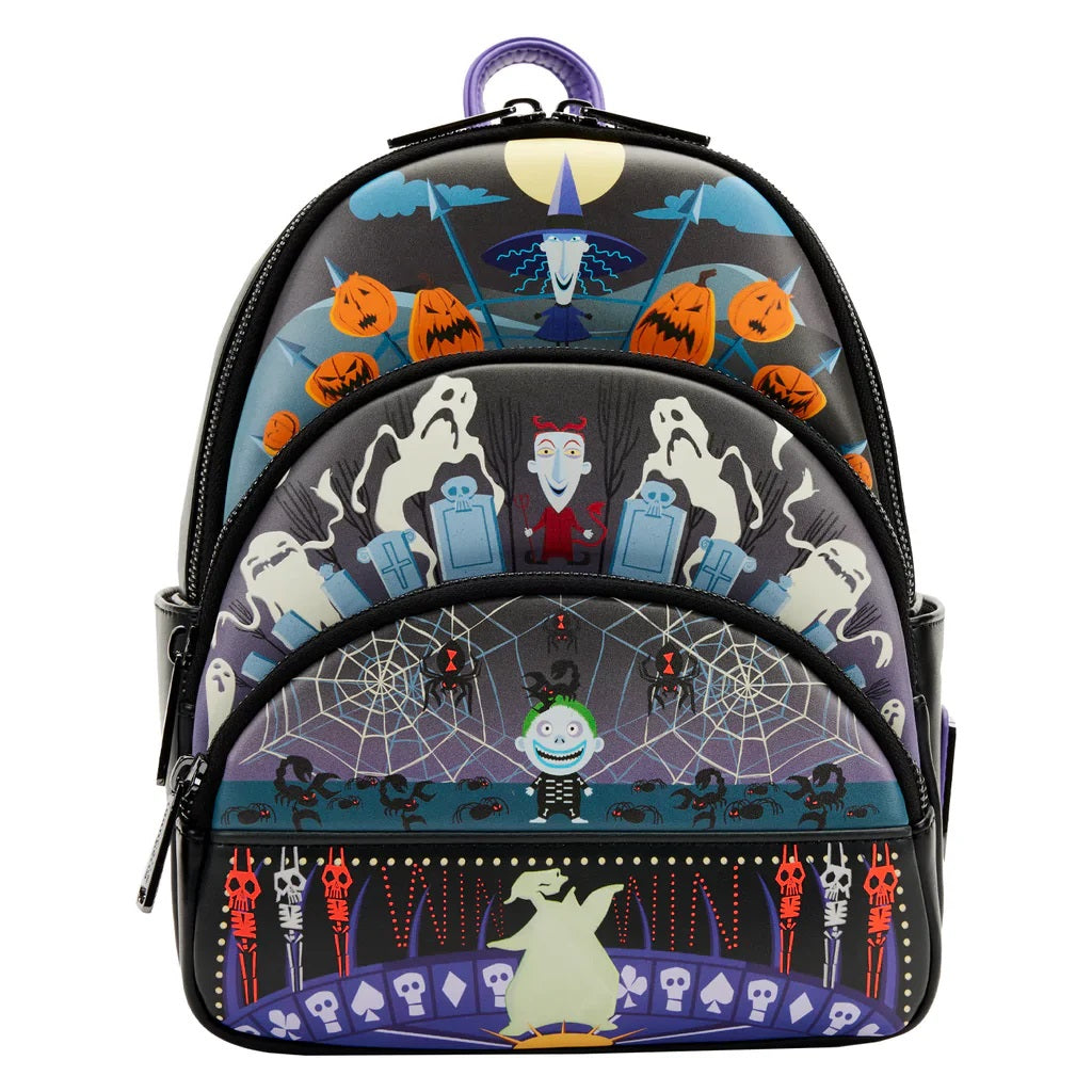 Loungefly x Disney The Nightmare Before Christmas Glow Triple Pocket Mini Backpack - Fugitive Toys