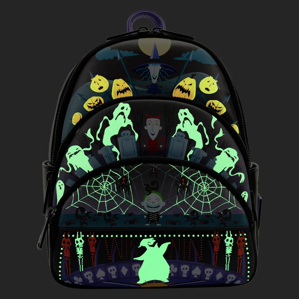 Loungefly x Disney The Nightmare Before Christmas Glow Triple Pocket Mini Backpack - Fugitive Toys
