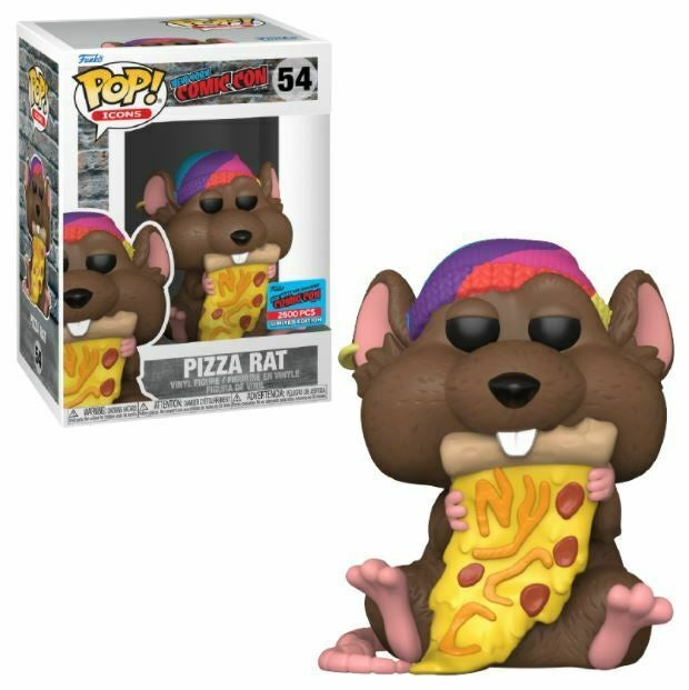 Icons Pop! Vinyl Figure Pizza Rat [Brown with Purple Hat] [NYCC 2021] [54] - Fugitive Toys