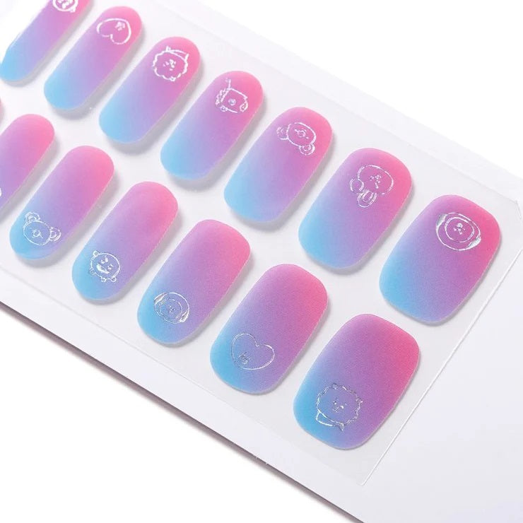 BT21 Line Friends Japan - Baby Buddy Gel Nail Seal (Purple Gradation) - Fugitive Toys