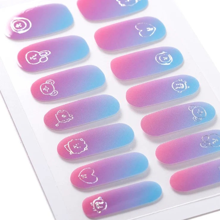 BT21 Line Friends Japan - Baby Buddy Gel Nail Seal (Purple Gradation) - Fugitive Toys