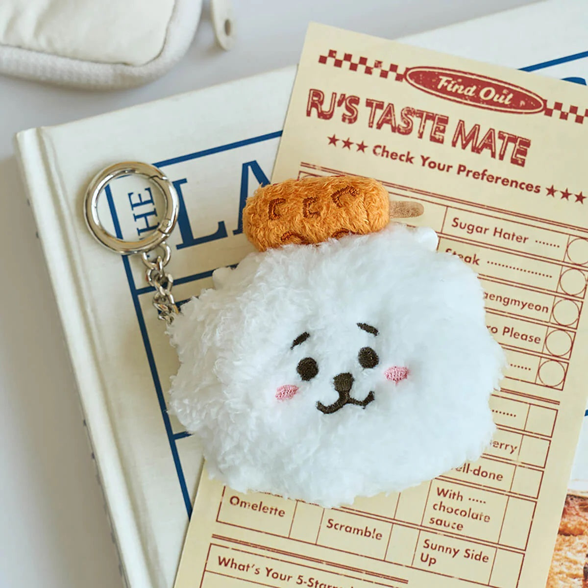 BT21 Plush Measuring Tape Keychain - RJ the Foodie - Fugitive Toys