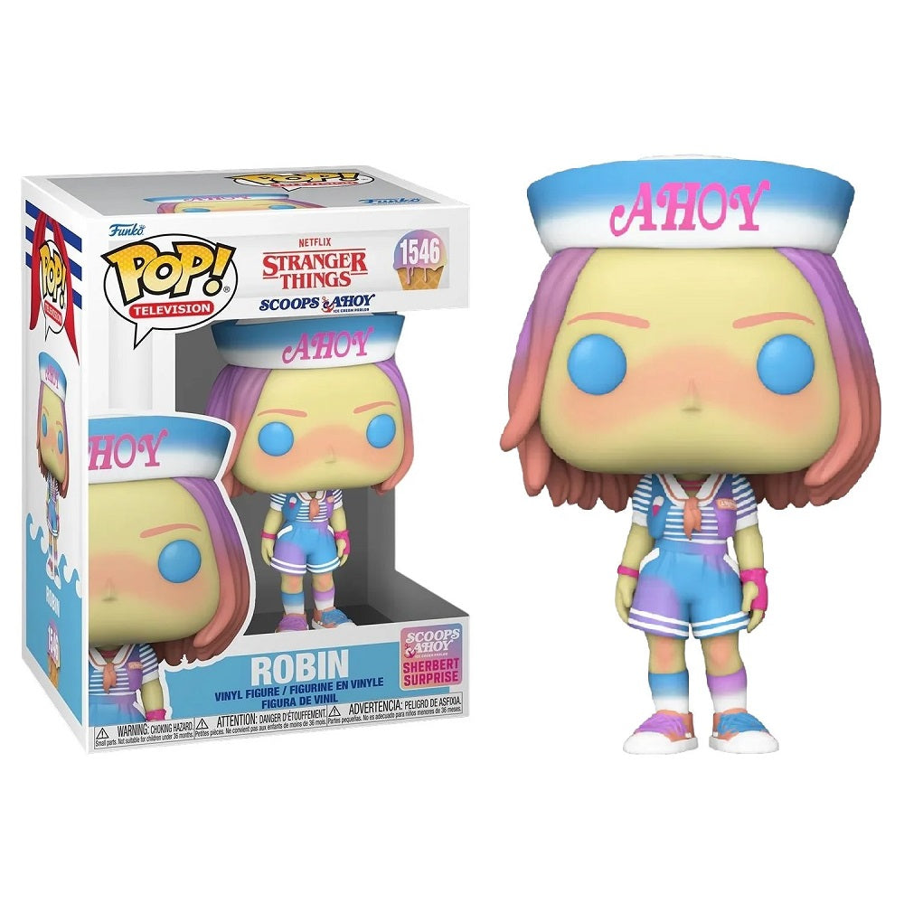 Stranger Things Pop! Vinyl Figure Robin [Scoops Ahoy Sherbert Surprise] [1546] - Fugitive Toys