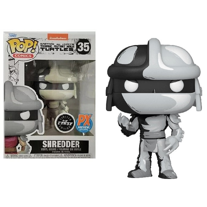 Eastman and Laird's Teenage Mutant Ninja Turtles Pop! Vinyl Figure Black and White Shredder (Previews Exclusive Chase) [35] - Fugitive Toys