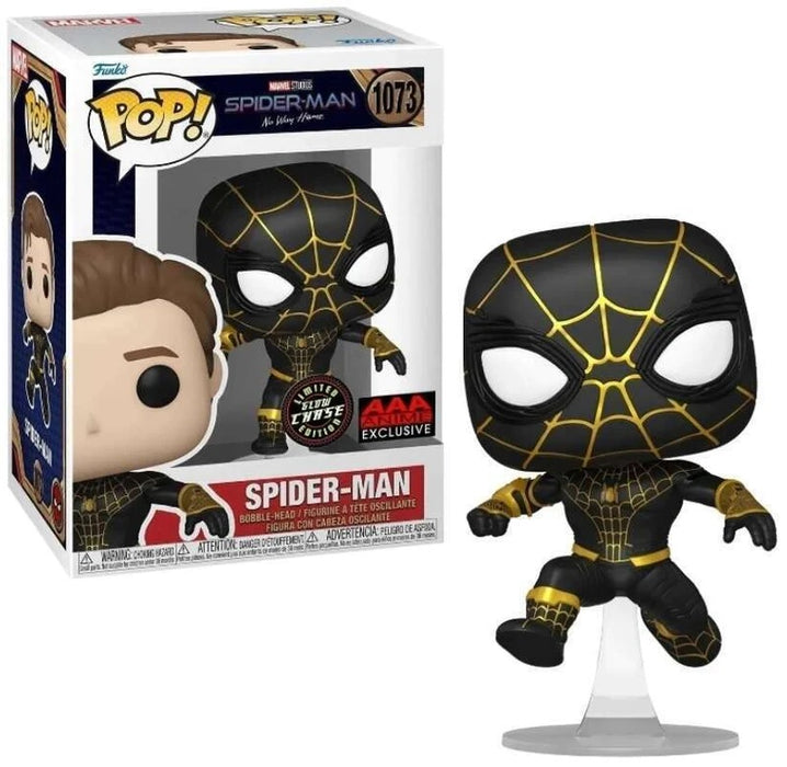 Spider-Man No Way Home Pop! Vinyl Figure Spider-Man Black Suit Masked [GITD Chase] [AAA Anime] [1073] - Fugitive Toys