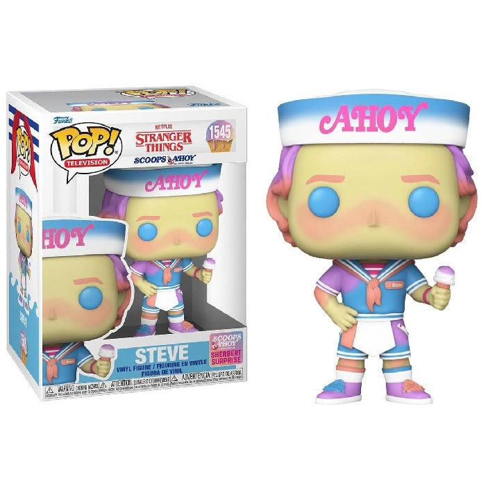 Stranger Things Pop! Vinyl Figure Steve [Scoops Ahoy Sherbert Surprise] [1545] - Fugitive Toys