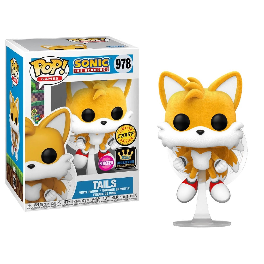 Sonic the Hedgehog Pop! Vinyl Figure Tails [Flying] [Flocked Chase] [Specialty Series] [978] - Fugitive Toys