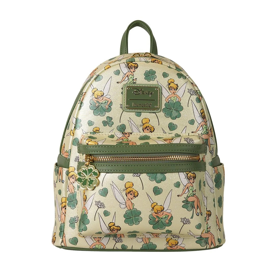 Loungefly x Disney Peter Pan Tinker Bell Clover All-Over Print Mini Backpack - Fugitive Toys