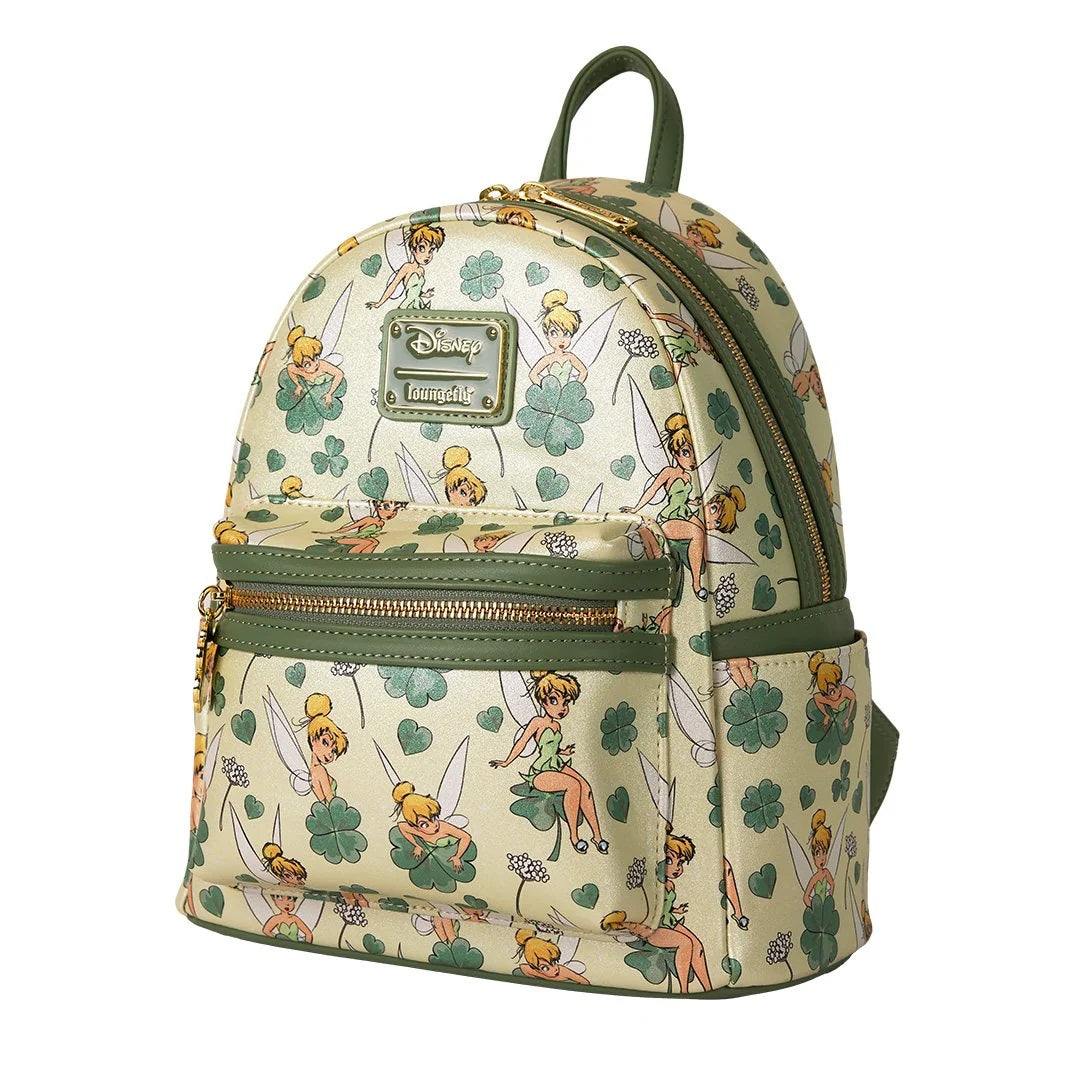 Loungefly x Disney Peter Pan Tinker Bell Clover All-Over Print Mini Backpack - Fugitive Toys
