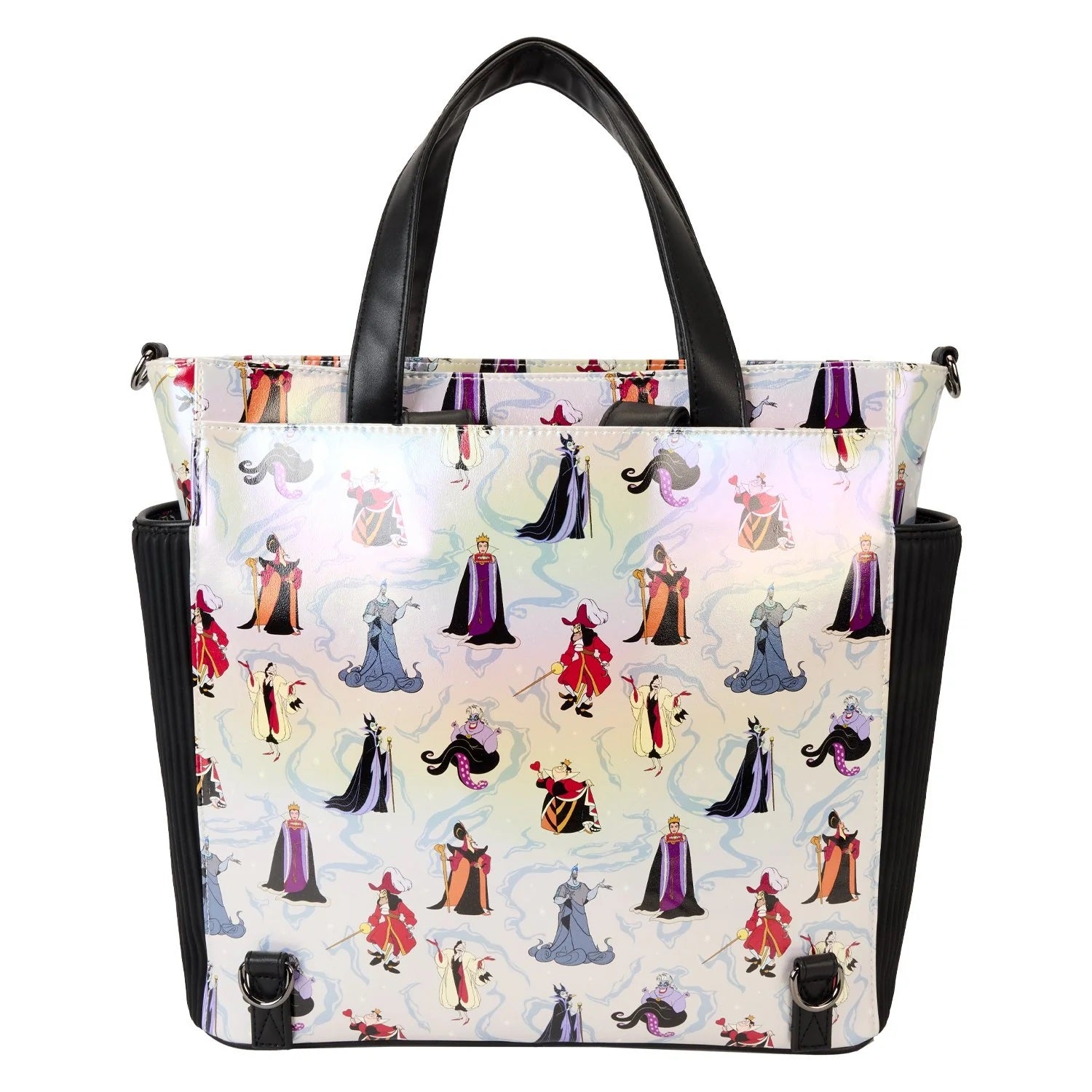 Loungefly x Disney Villains Iridescent All-Over Print Convertible Backpack & Tote Bag - Fugitive Toys