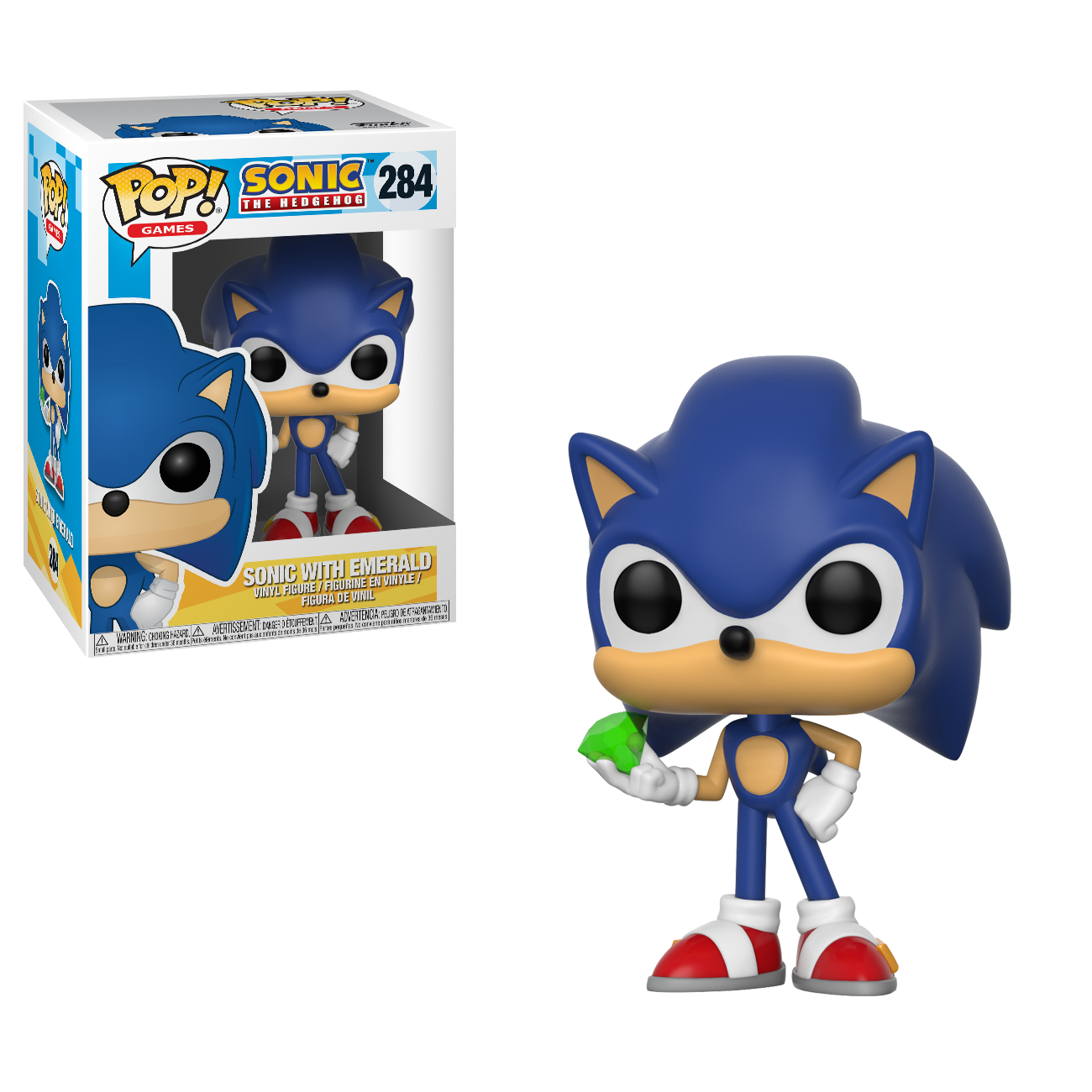 Sonic The Hedgehog Pop! Vinyl Figure Sonic with Emerald [284] - Fugitive Toys