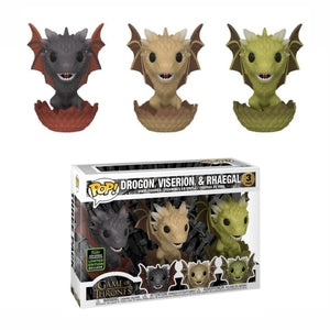 Game of Thrones Pop! Vinyl Drogon Viserion Rhaegal [3 Pack] [ECCC Shared Sticker] - Fugitive Toys