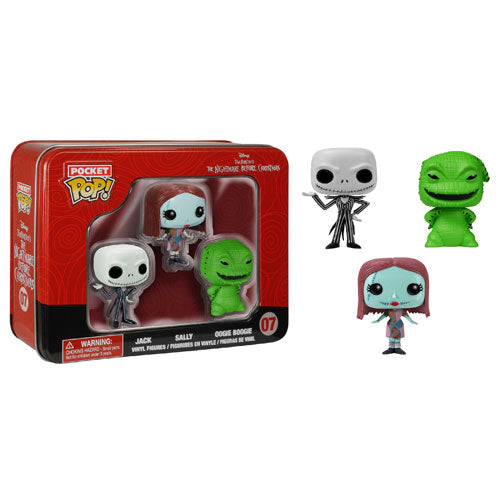 Disney The Nightmare Before Christmas Pocket Pop! 3-Pack Tin [Jack, Sally, and Oogie Boogie] - Fugitive Toys