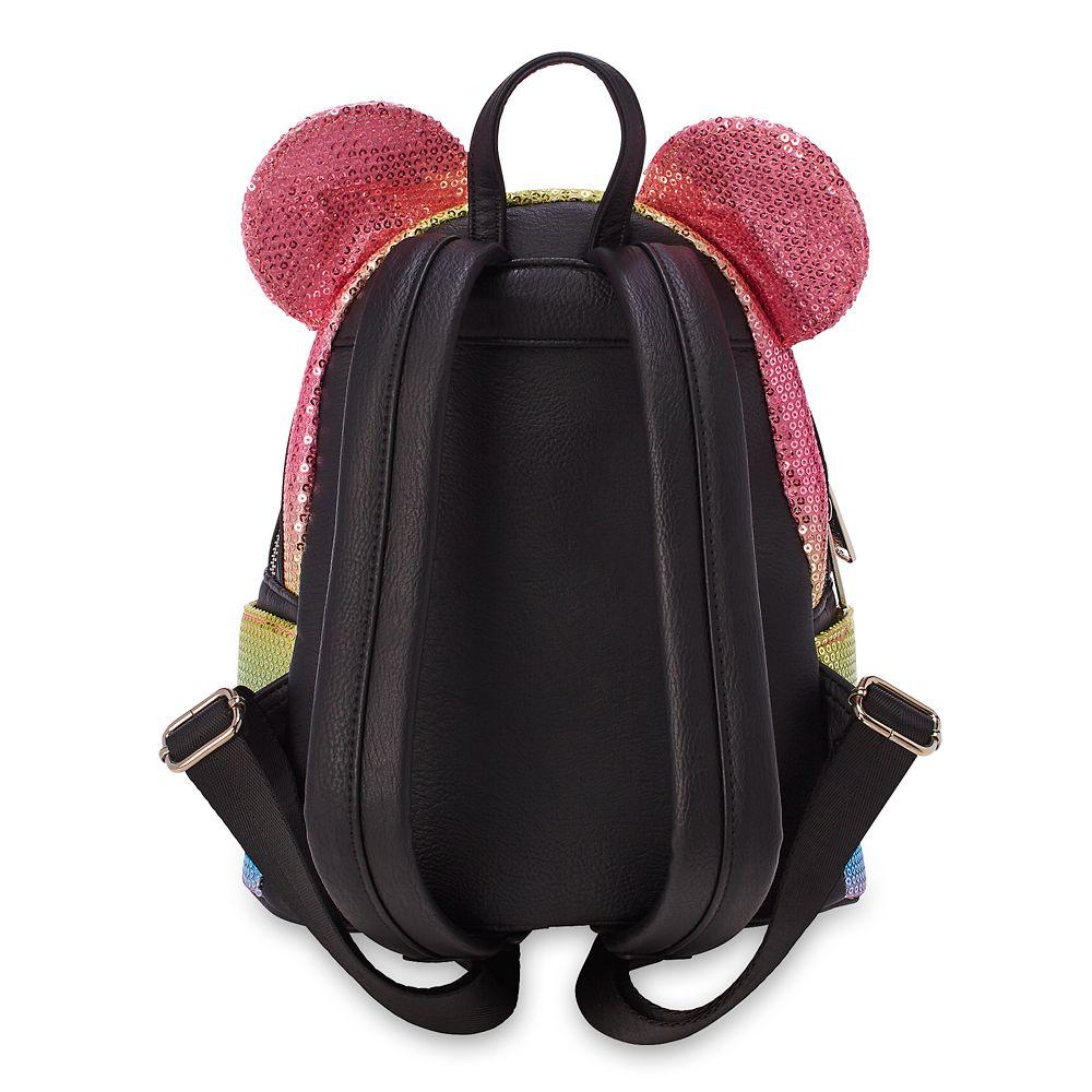 disney rainbow mini backpack Loungefly x Disney Parks Minnie Mouse Rainbow Sequined Mini Backpack