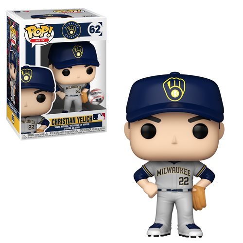 MLB Pop! Vinyl Figure Christian Yelich Road Uniform [Milwaukee Brewers —  Fugitive Toys