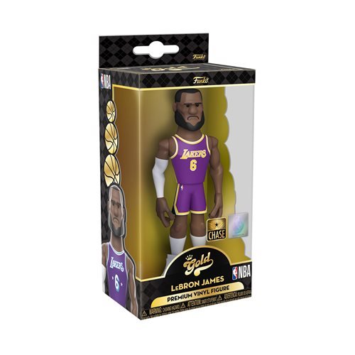 Funko Vinyl Gold Premium Figure: NBA Lakers LeBron James (City Edition) (Chase) - Fugitive Toys