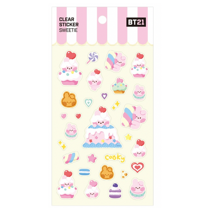 BT21 Sweetie Clear Sticker Sheet Cooky