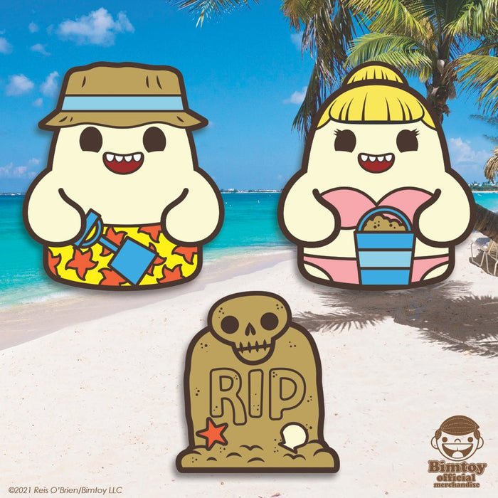 Bimtoy Tiny Ghost Pins [Beach 3-Pack] [SDCC 2021] - Fugitive Toys