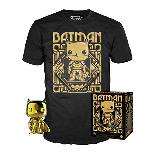 DC Pop! Vinyl Figure Gold Chrome Batman & T-Shirt - XL - Fugitive Toys