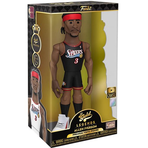Funko Vinyl 12-Inch Gold Premium Figure: NBA Legends 76ers Allen Iverson (Chase) - Fugitive Toys